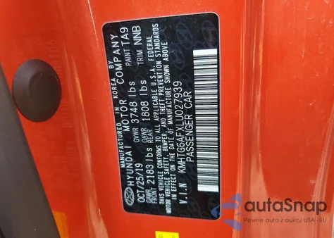 2020 Hyundai Veloster Base from USA, damaged, VIN KMHTG6AFXLU027939